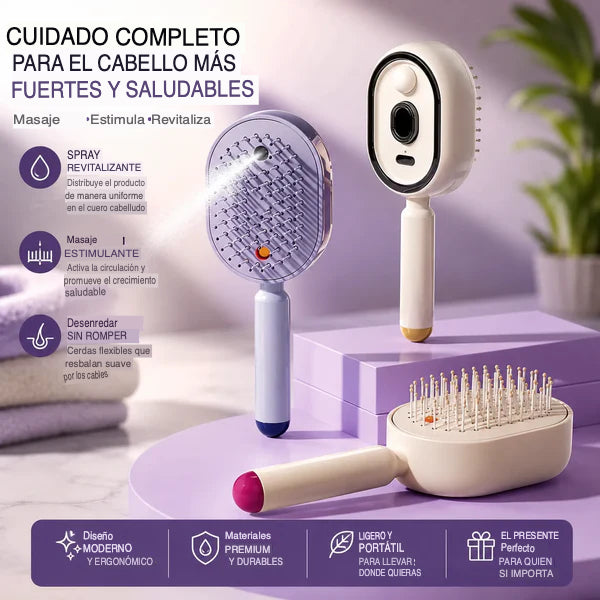 Cepillo Alisador Eléctrico 3 en 1 a Vapor Recargable Súper Potente