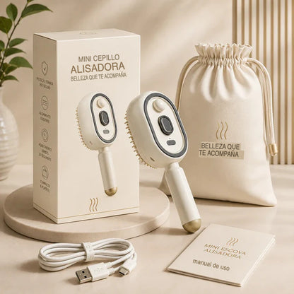 Cepillo Alisador Eléctrico 3 en 1 a Vapor Recargable Súper Potente