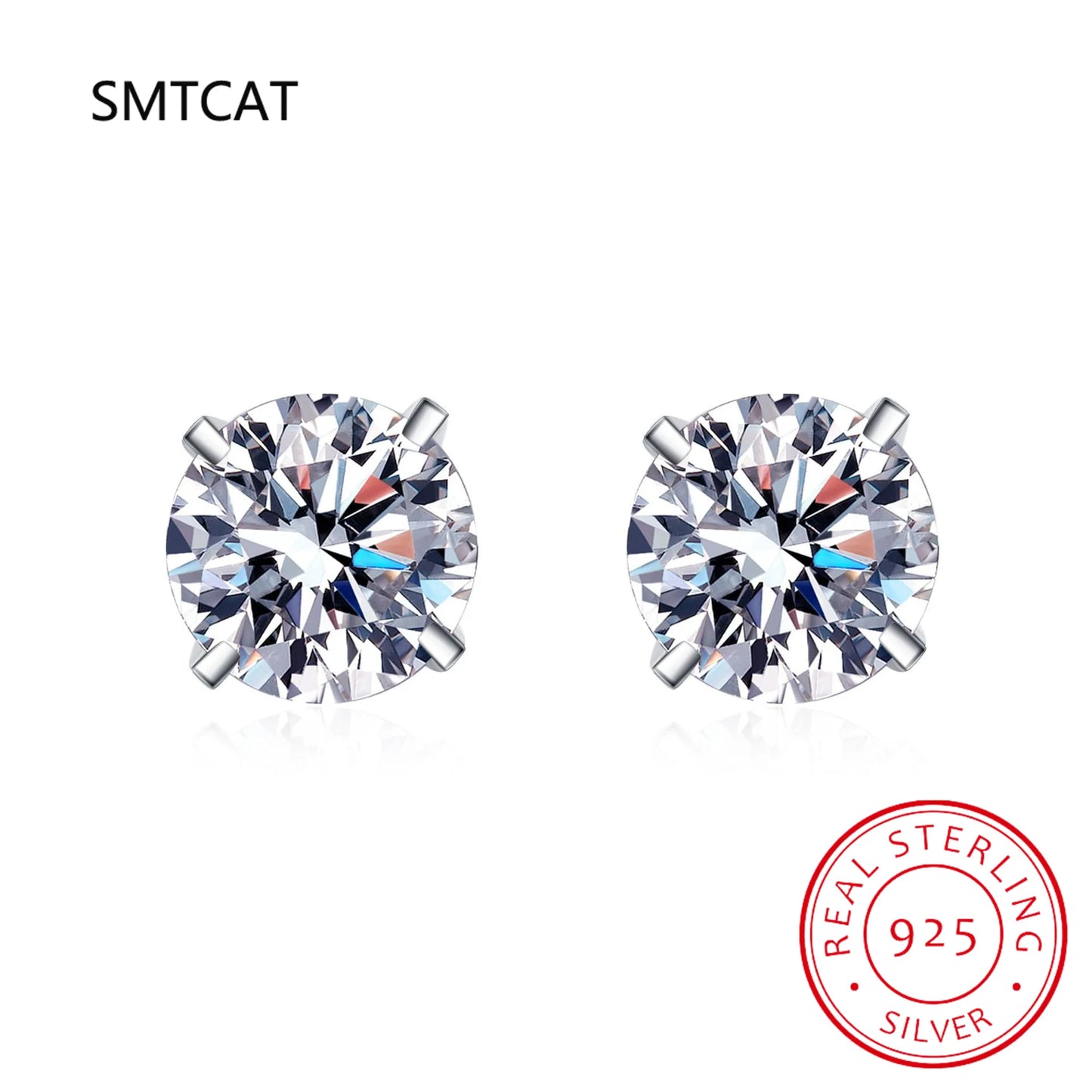 Pendientes de moissanita (2 quilates, color D) con certificado para mujer – Oro blanco y plata de ley S925 – Pendientes estilo diamante cultivado en laboratorio con talla brillante