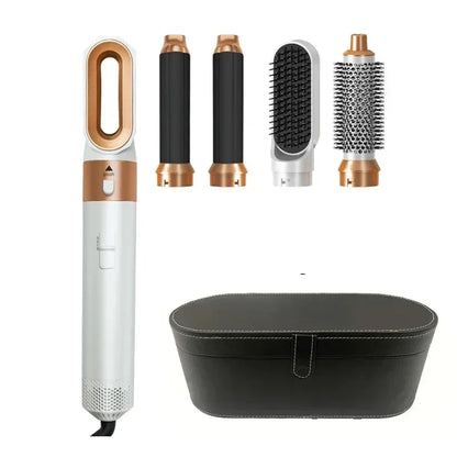 Set 5 en 1: Secador de pelo, peine térmico, rizador y alisador – Herramienta de peinado profesional y para el hogar